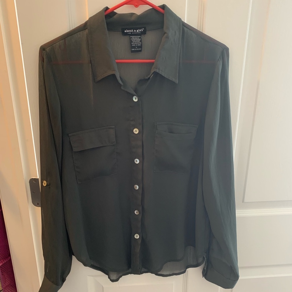 Sheer button down blouse